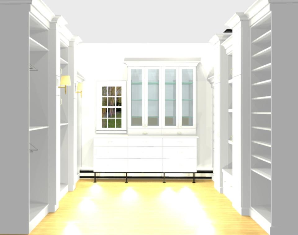 A rendering of the ladies' dressing room, called Sa Boutique Privee, designed by Boutique Closets and Cabinetry.