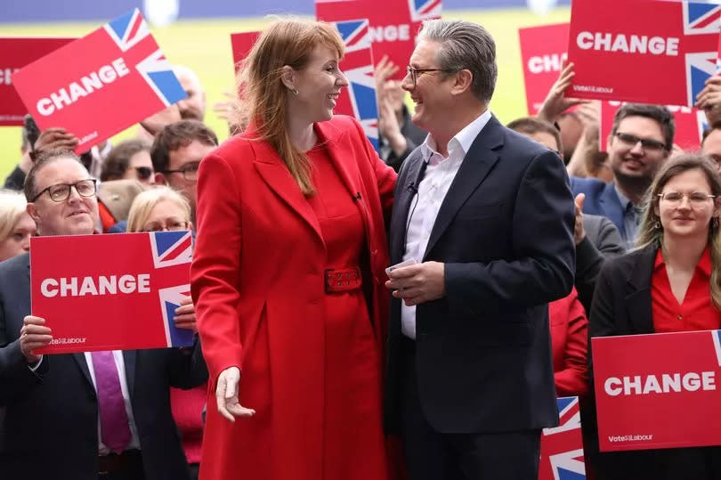 Angela Rayner with Sir Keir Starmer at Gillingham football club during the general election campaign -Credit:Getty Images