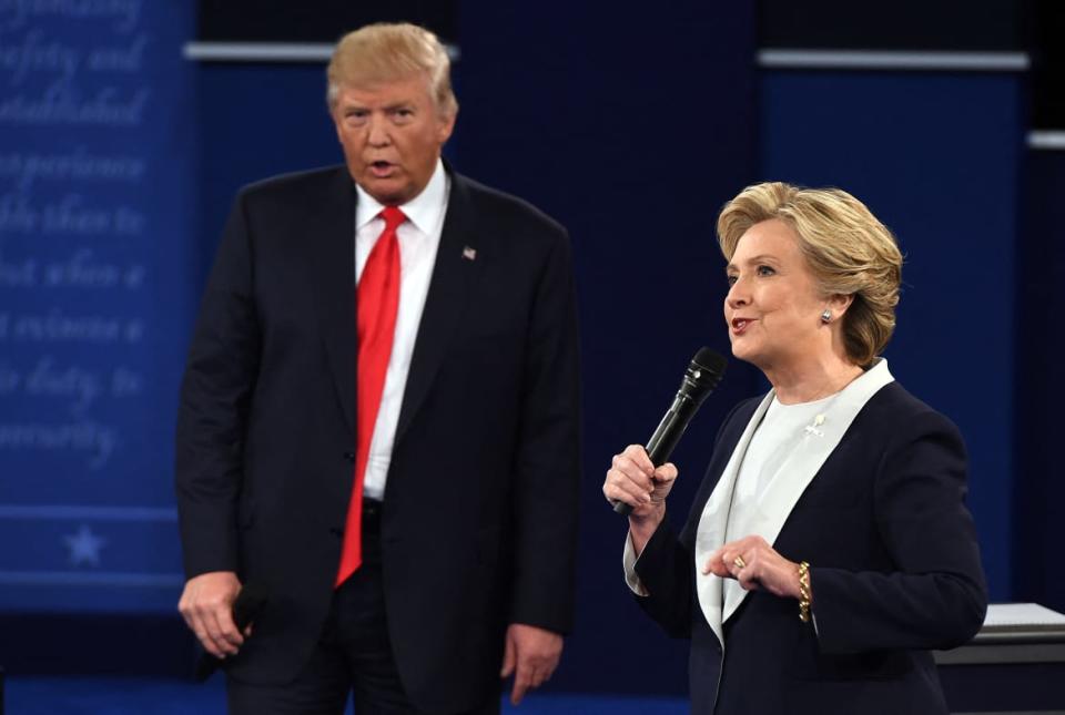 Democratic US presidential candidate Hillary Clinton and Republican US presidential candidate Donald Trump in 2016.