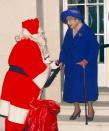 <p>The Queen Mother meets Santa Claus after the Tote Silver Cup at Ascot.</p>