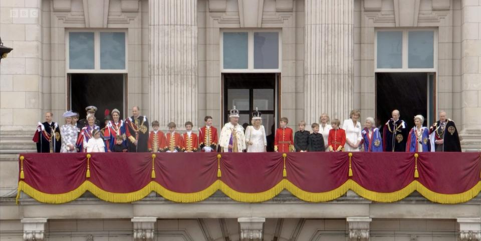 royal family balcony king charles coronation