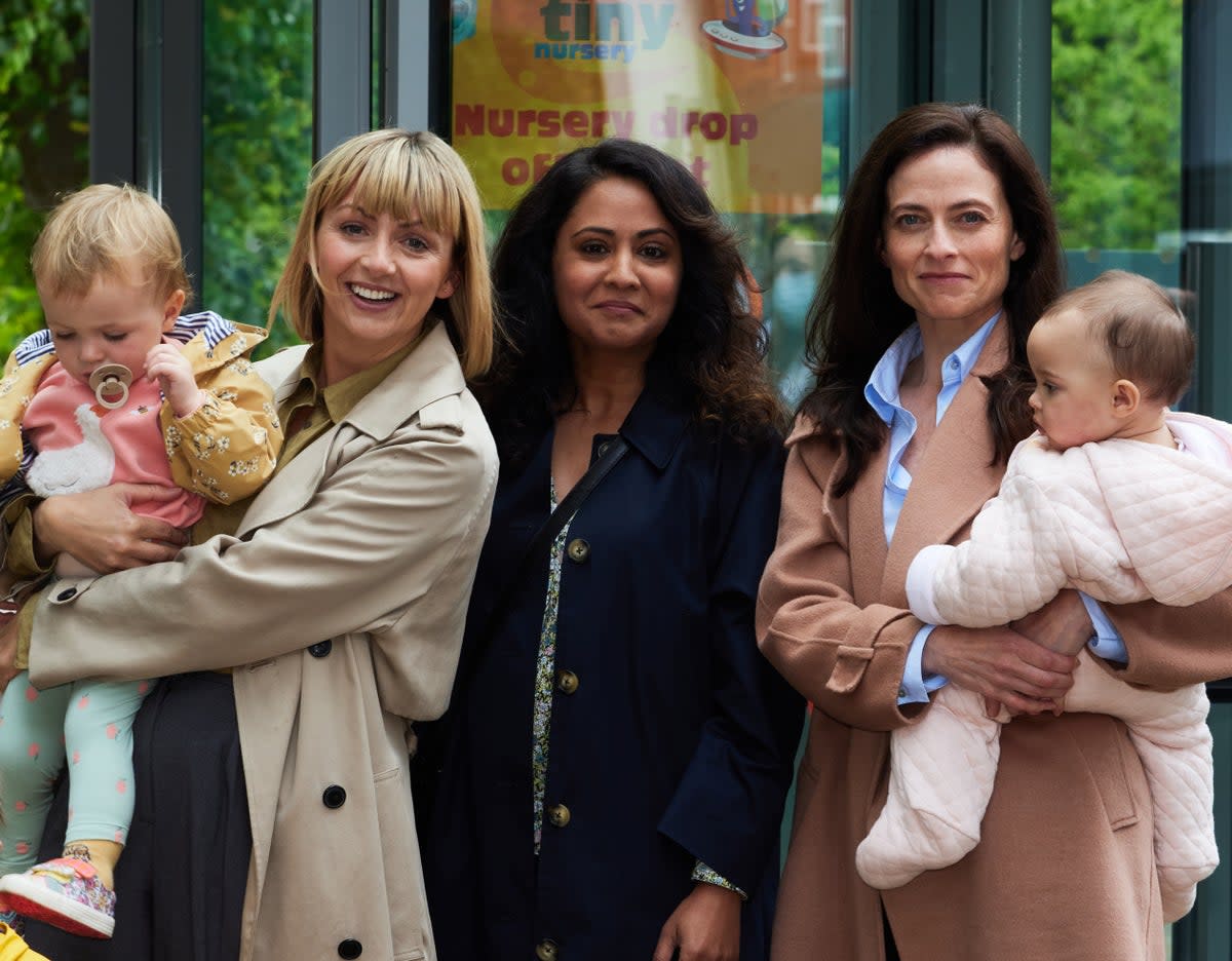 ‘Maternal’ cast Lisa McGrillis, Parminder Nagra and Lara Pulver  (ITV)