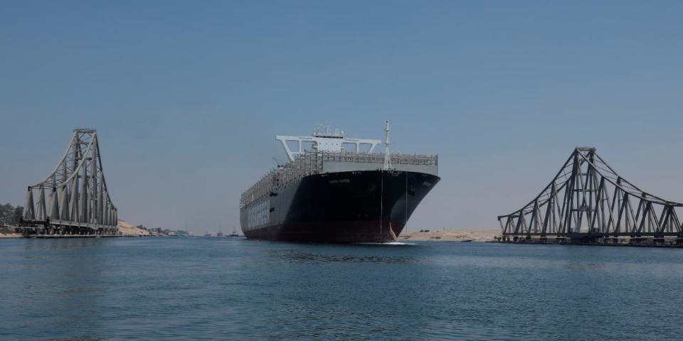 Ever given ship sails in the Suez