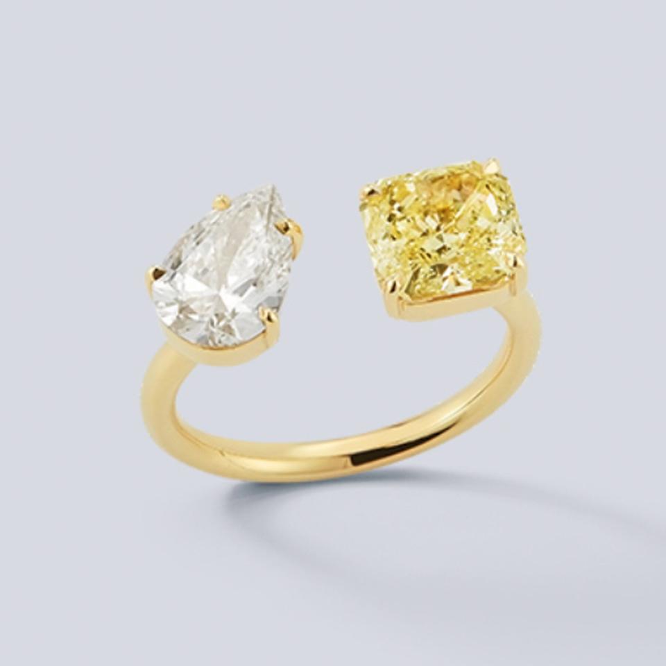 Engagement Ring Trends 2021: Jemma Wynne two-stone white and yellow diamond engagement ring