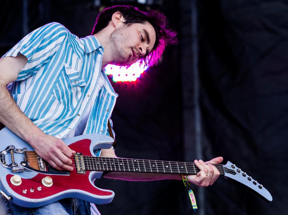 Nick Krill of Wilmington's Teen Men performs on the Lawn Stage at the Firefly Music Festival in 2016.