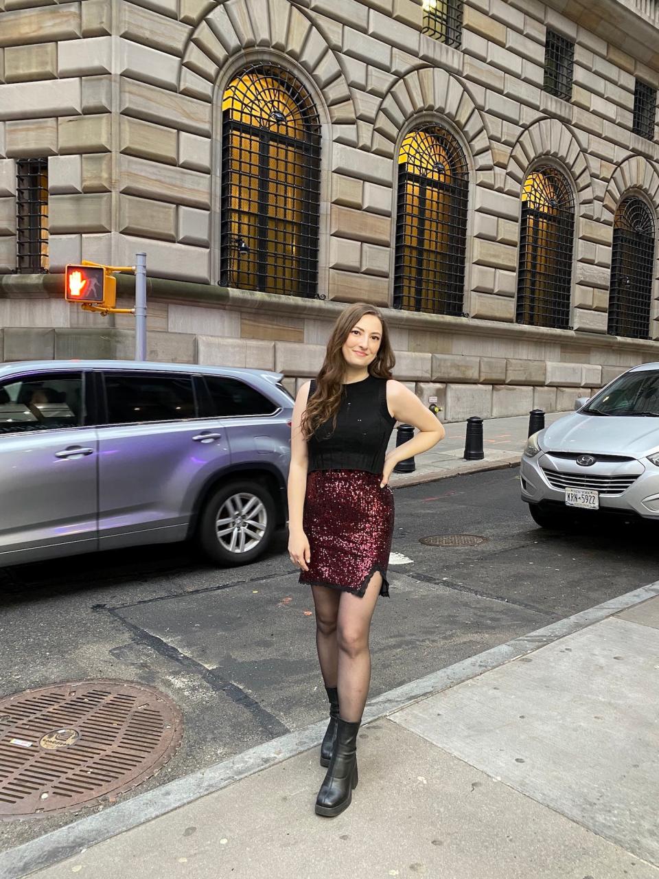 Reporter Amanda Krause at New York Fashion Week.