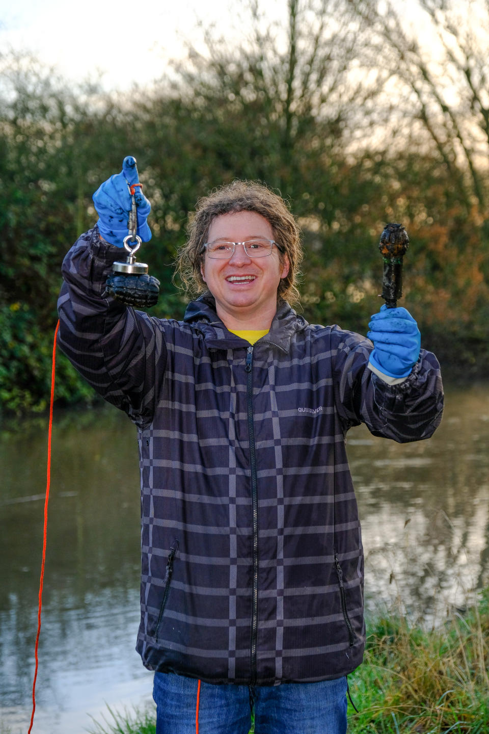 Che Williams during his visit the River Tame near Sutton Coldfield