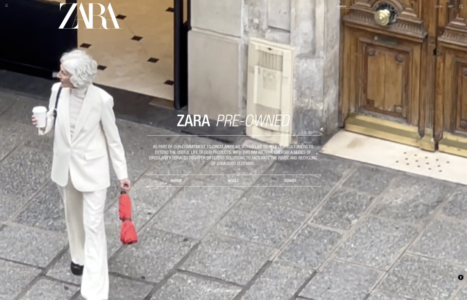 Zara’s “Pre-Owned” platform.