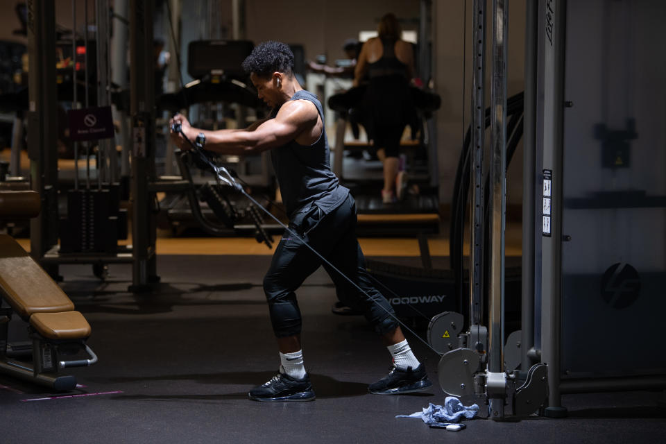 Gym members return to David Lloyd health club in Leicester after the second national lockdown ended and England now has a strengthened tiered system of coronavirus restrictions.