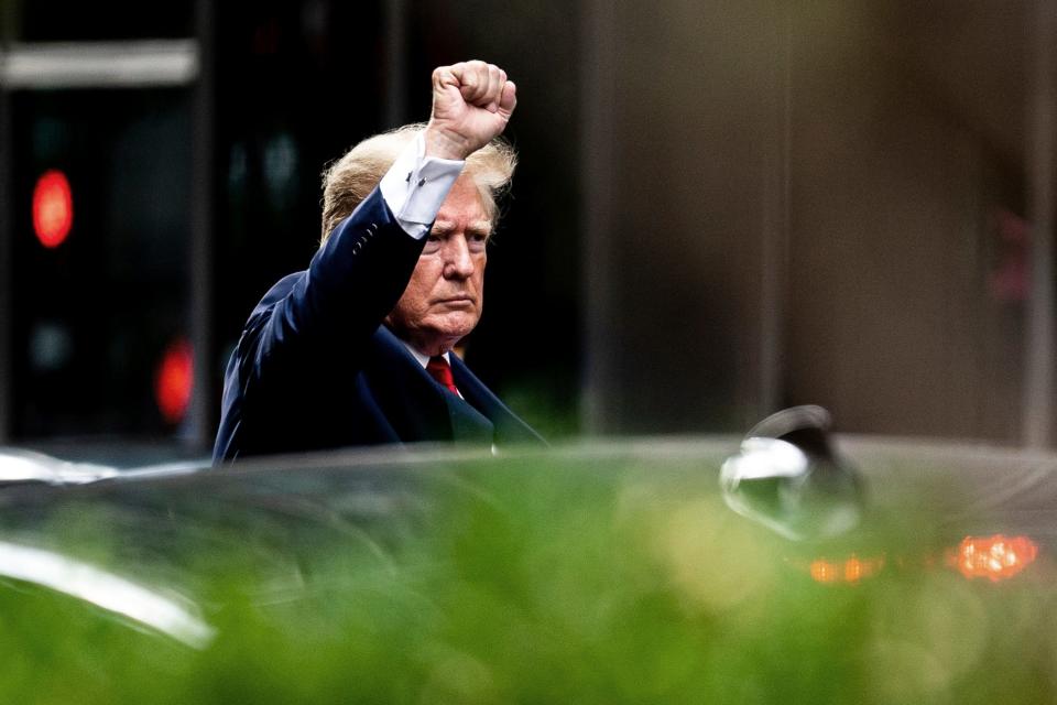 Former president Donald Trump as he departs Trump Tower on Aug. 10, 2022.