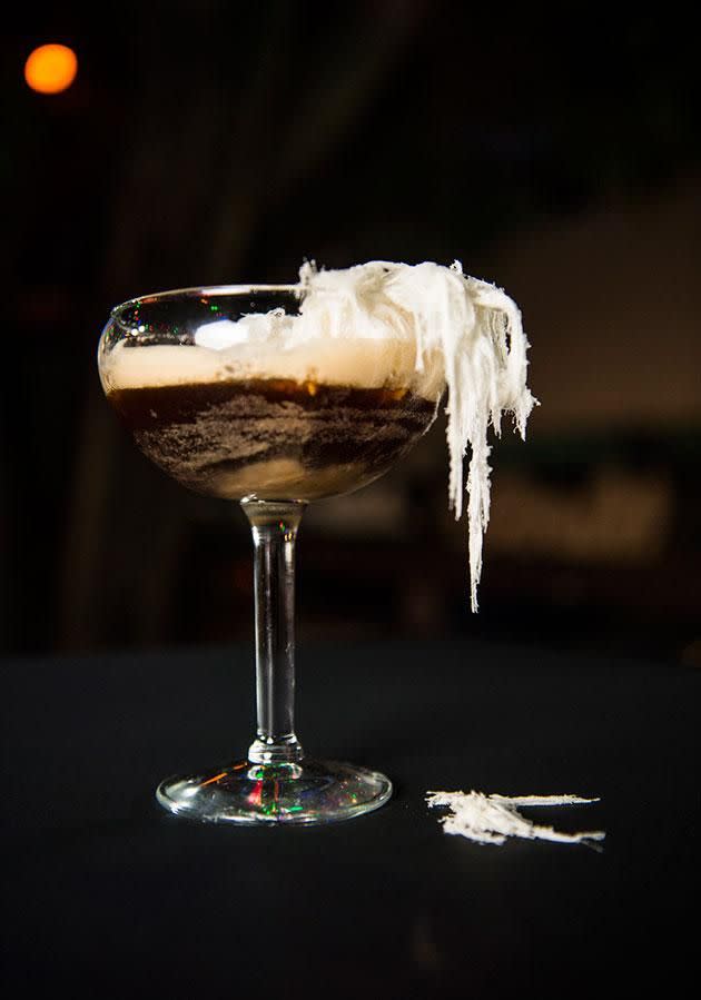 Who doesn't love an espresso martini with fairy floss on top? Photo: The Kraken Rum