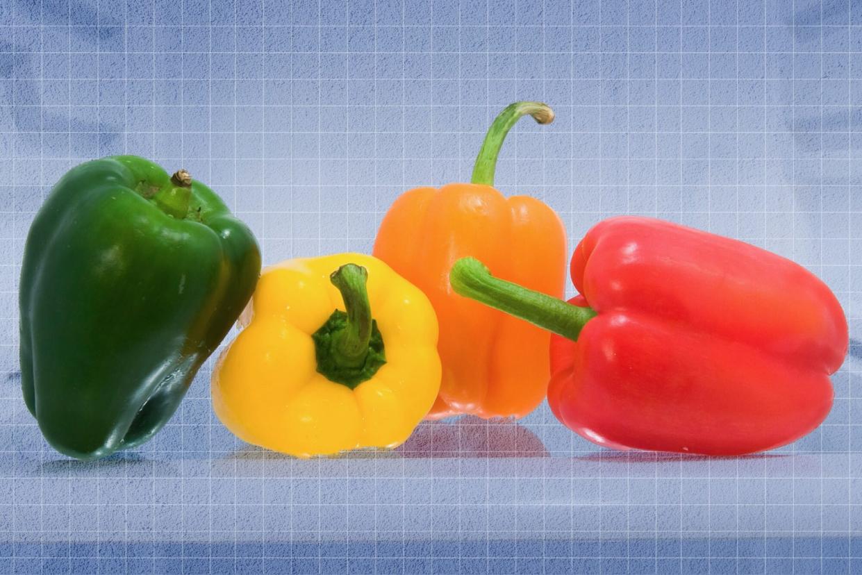 bell peppers in a refrigerator