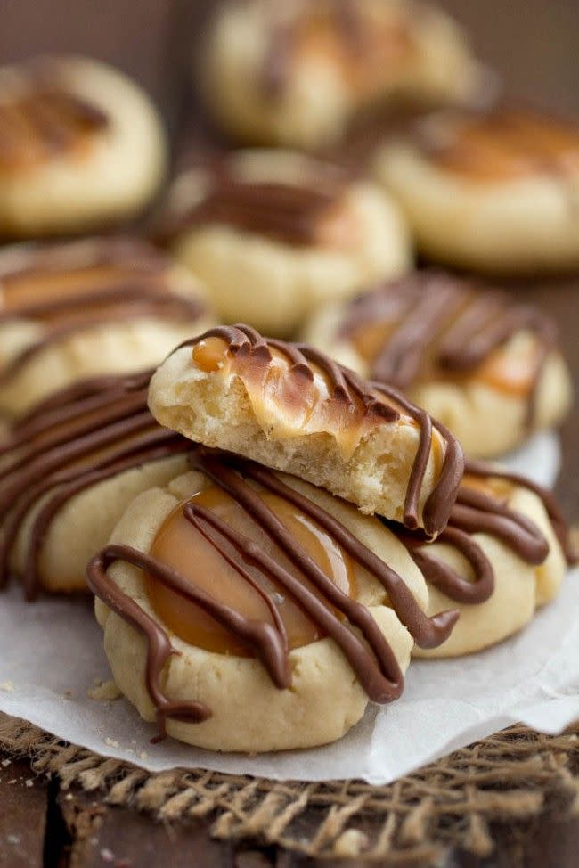 Twix Thumbprint Cookies