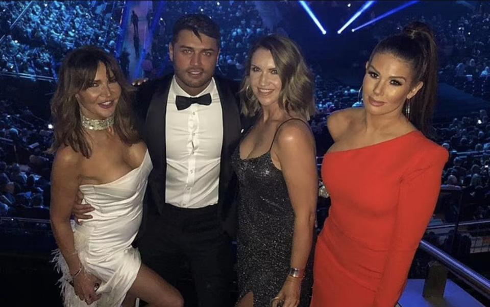 Rebekah Vardy (far right) and her agent Caroline Watt (second right) 