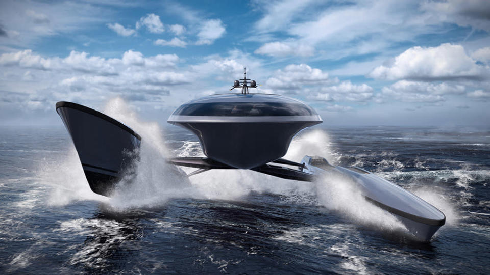 The Martini 6.0 (pictured) also has a suspended superstructure. - Credit: Servo Yachts/Shuttleworth Design