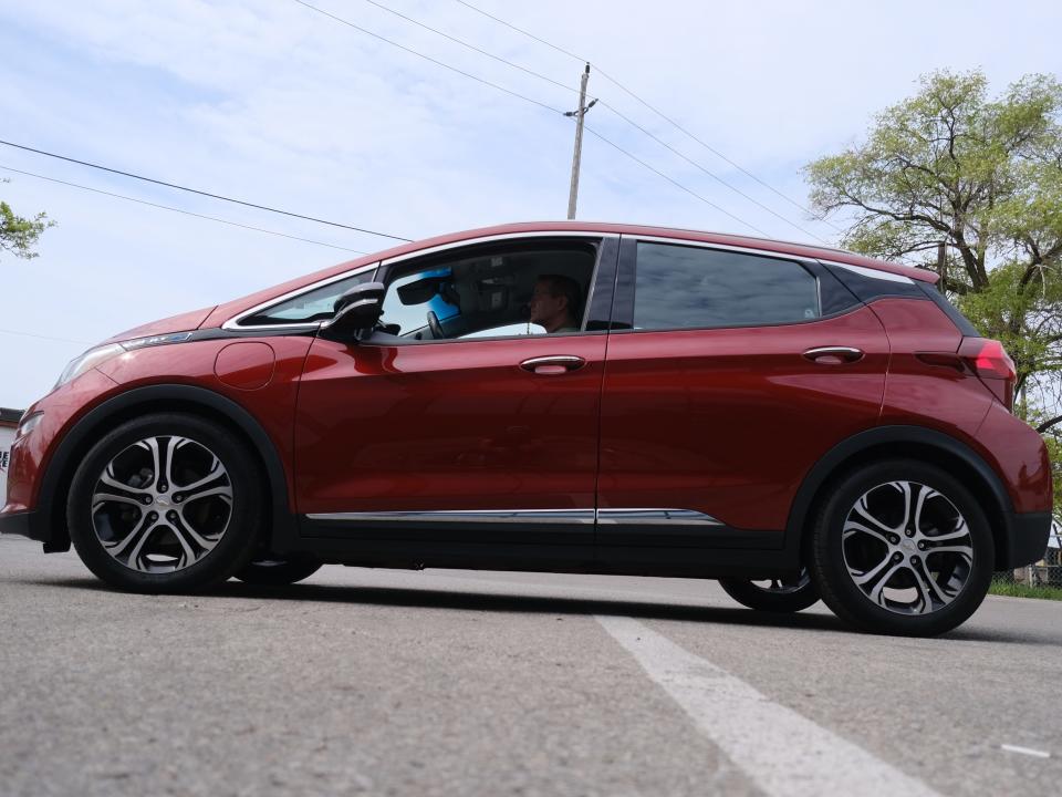 A red Chevrolet Bolt