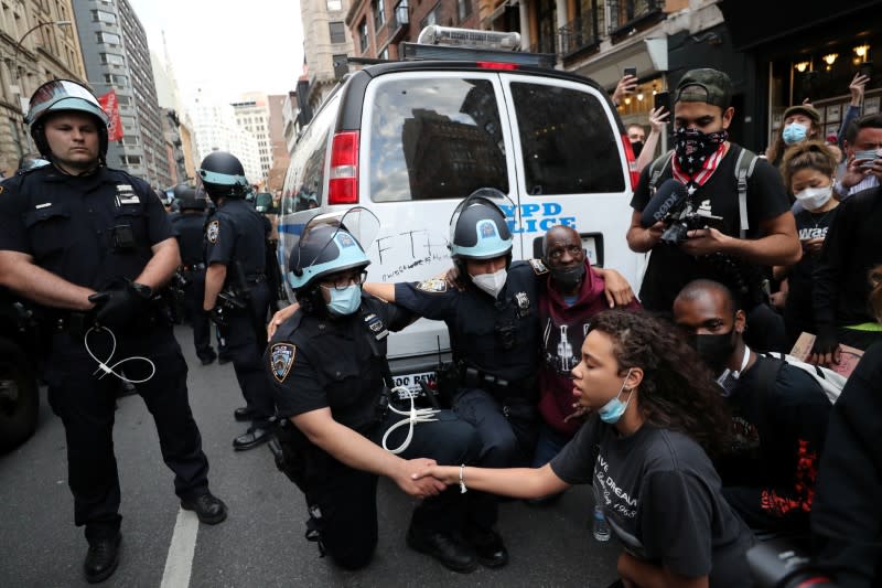 Protest against the death in Minneapolis police custody of George Floyd, in New York