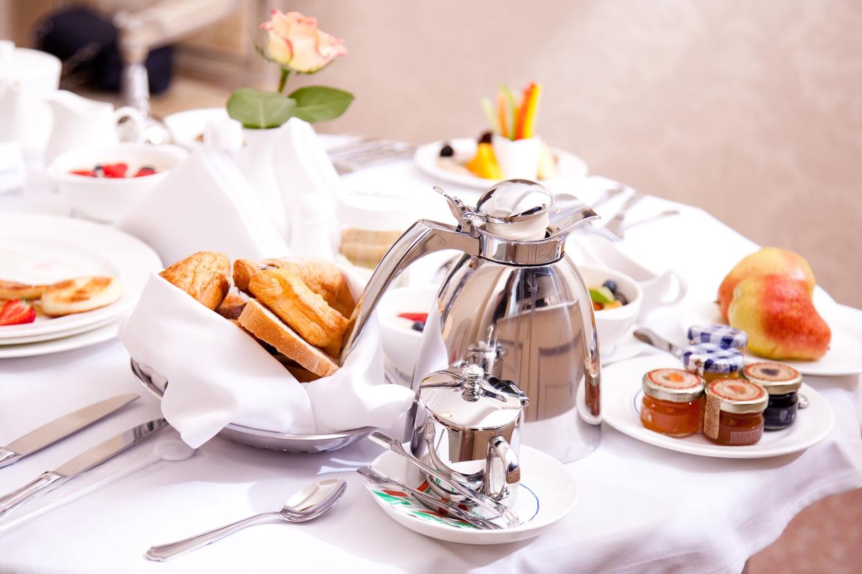 breakfast in luxury hotel