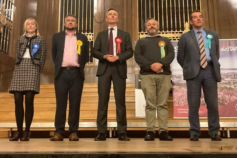 The five Swansea West candidates who were present at the declaration