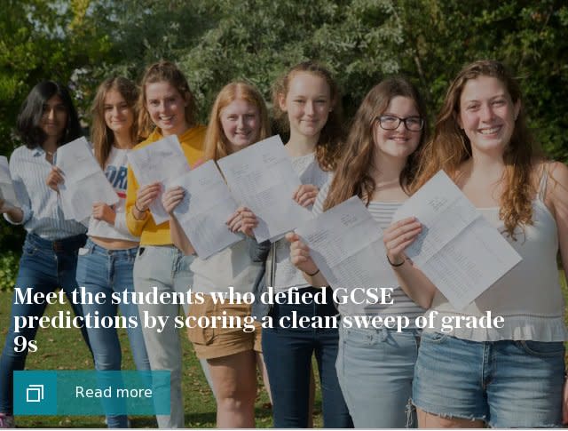 Meet the students who defied GCSE predictions by scoring a clean sweep of grade 9s