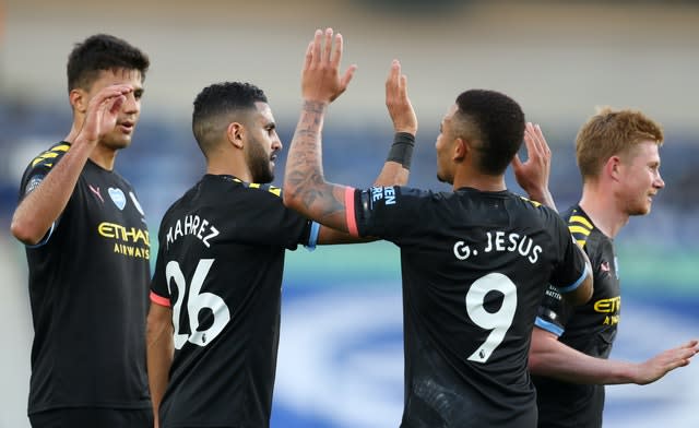 Gabriel Jesus celebrates his goal 