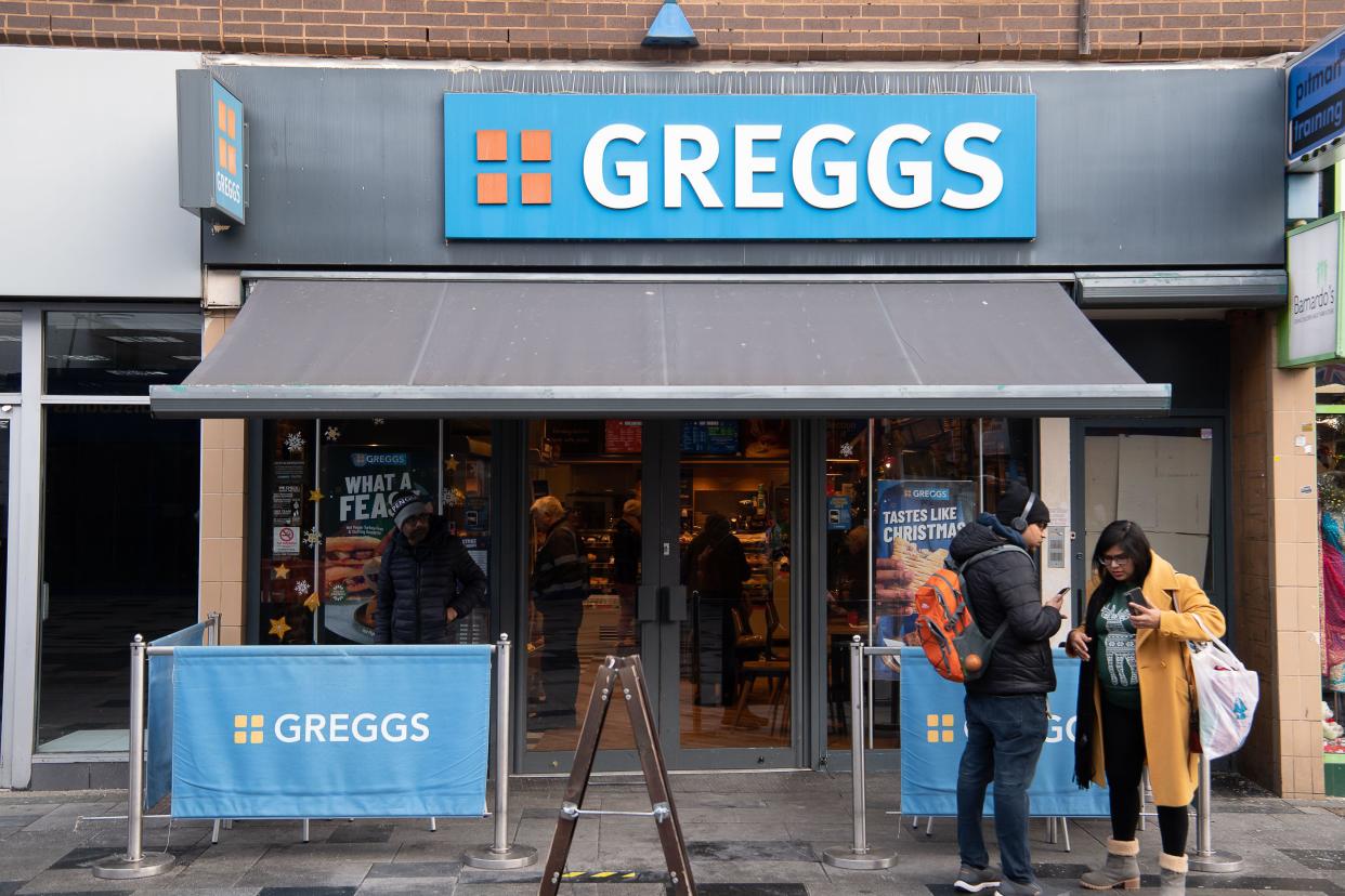 Greggs  Slough, Berkshire, UK. 14th December, 2022. A Greggs shop in Slough High Street. Credit: Maureen McLean/Alamy