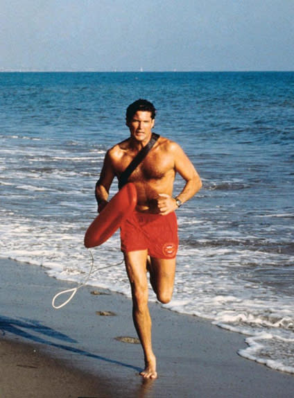 <p>David Hasselhoff made the sexy run across the beach iconic in Baywatch.<br> Source: Fremantle </p>