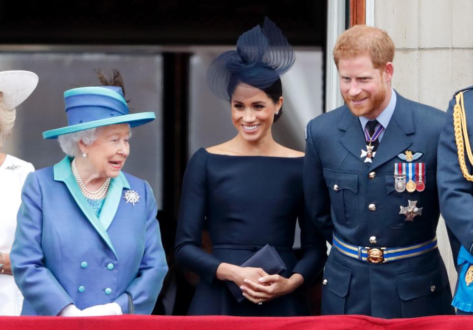 meghan markle supporting prince harry queen death