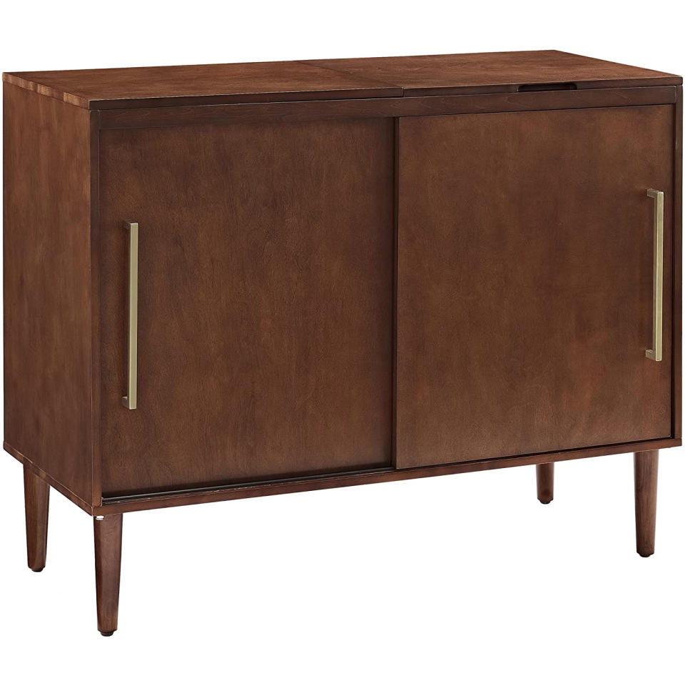 record storage ideas, Crosley Furniture Everett Mid-Century Modern Media Console