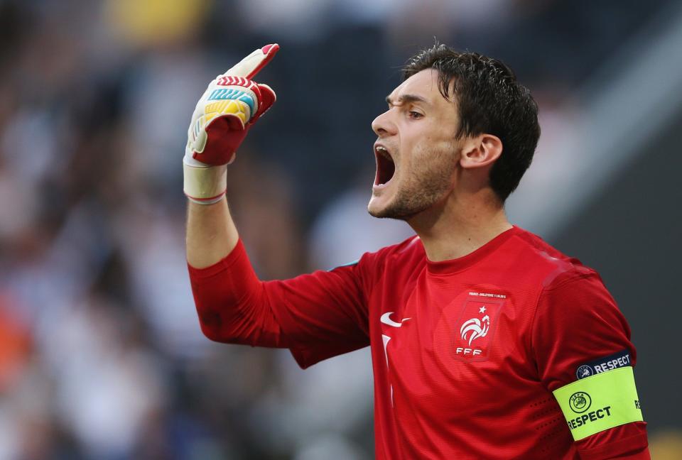 Hugo Lloris of France in action during the UEFA EURO 2012 group D match between France and England at Donbass Arena.