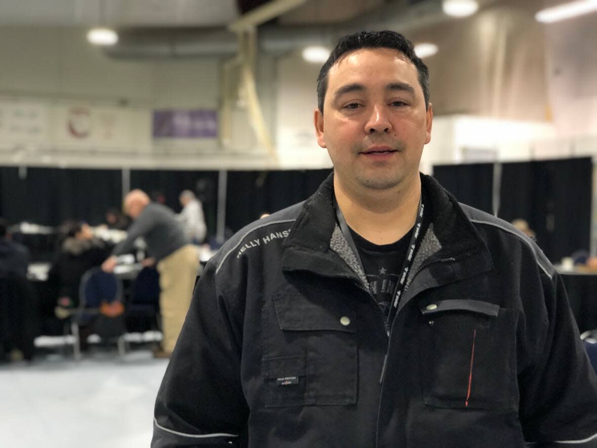 Erwin Elias, mayor of Tuktoyaktuk, says his community was denied permission to have a public gathering late last year when they had zero cases of COVID-19.  (Mackenzie Scott/CBC  - image credit)