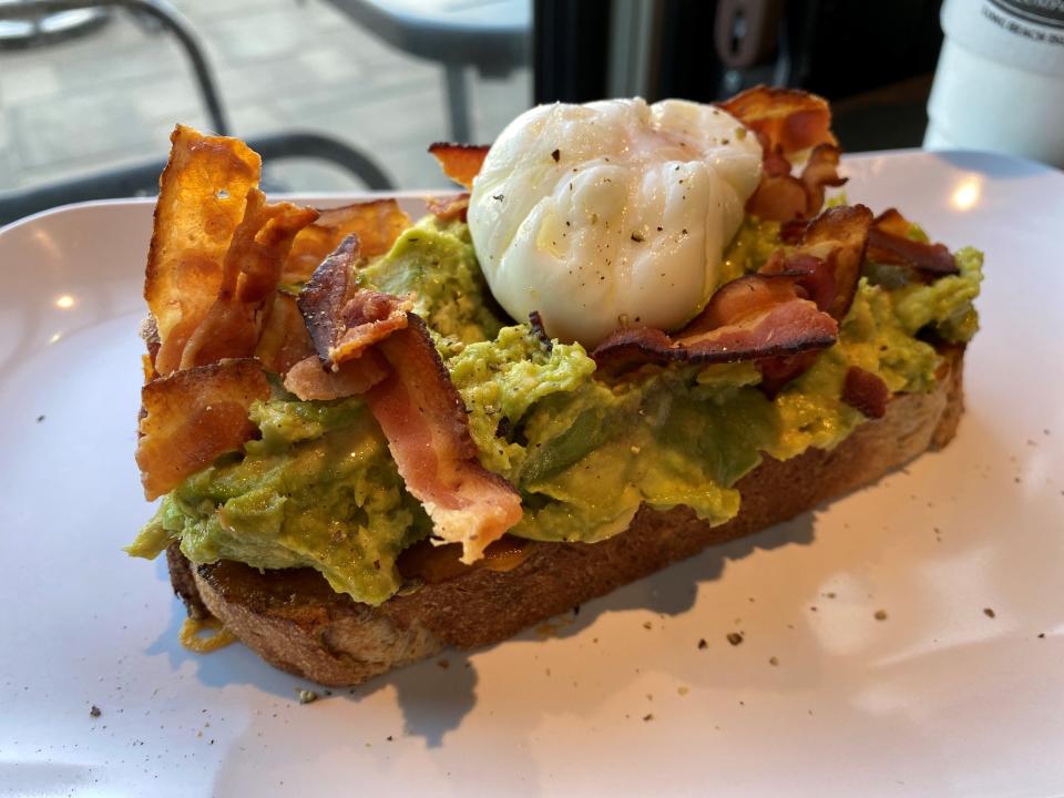 Breakfast avocado toast from How You Brewin in Surf City.