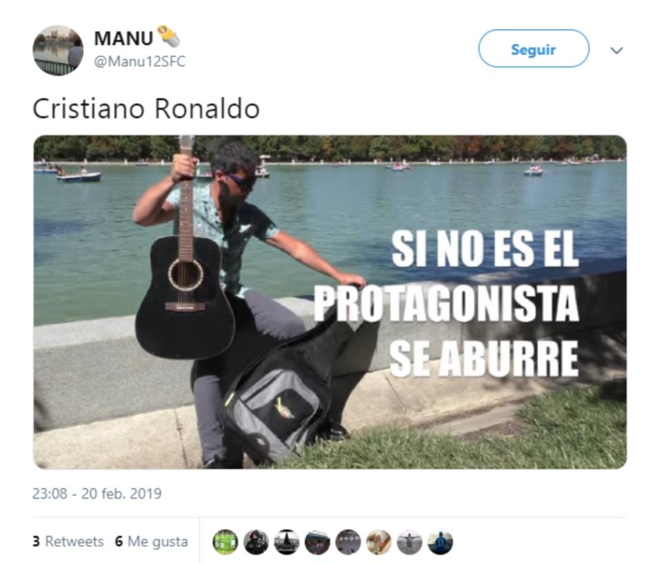 Críticas a Cristiano Ronaldo en Twitter por sus dardos a la afición del Atleti