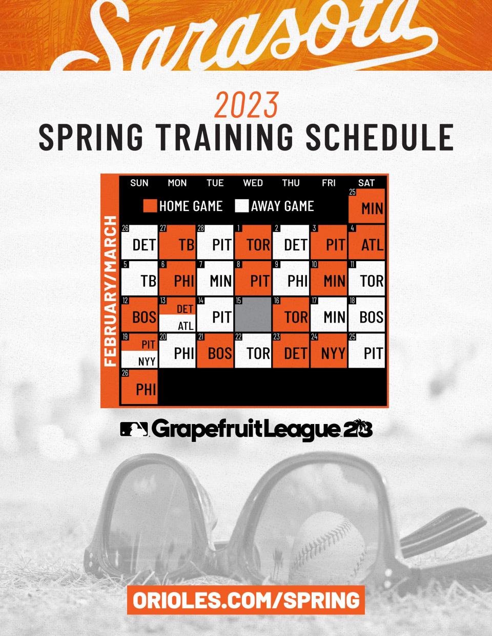 Orioles spring training schedule