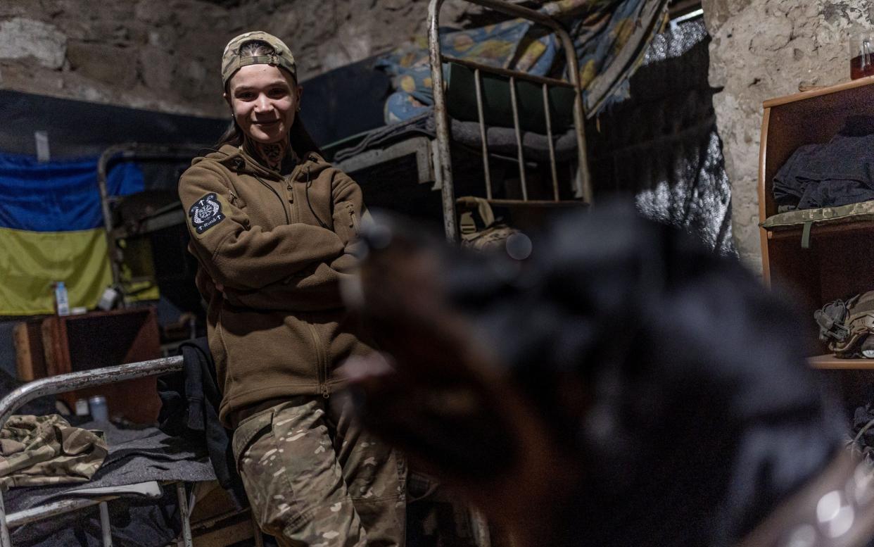 Female commander of a Ukrainian artillery unit