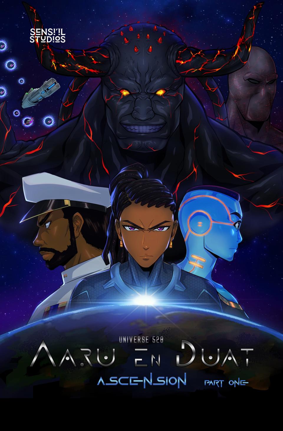 "Aaru En Duat: Ascension (Part 1)" is a new book scheduled for publication in June 2023 by Sensi'il Studios LLC, Iowa's first Black-owned comic book company.