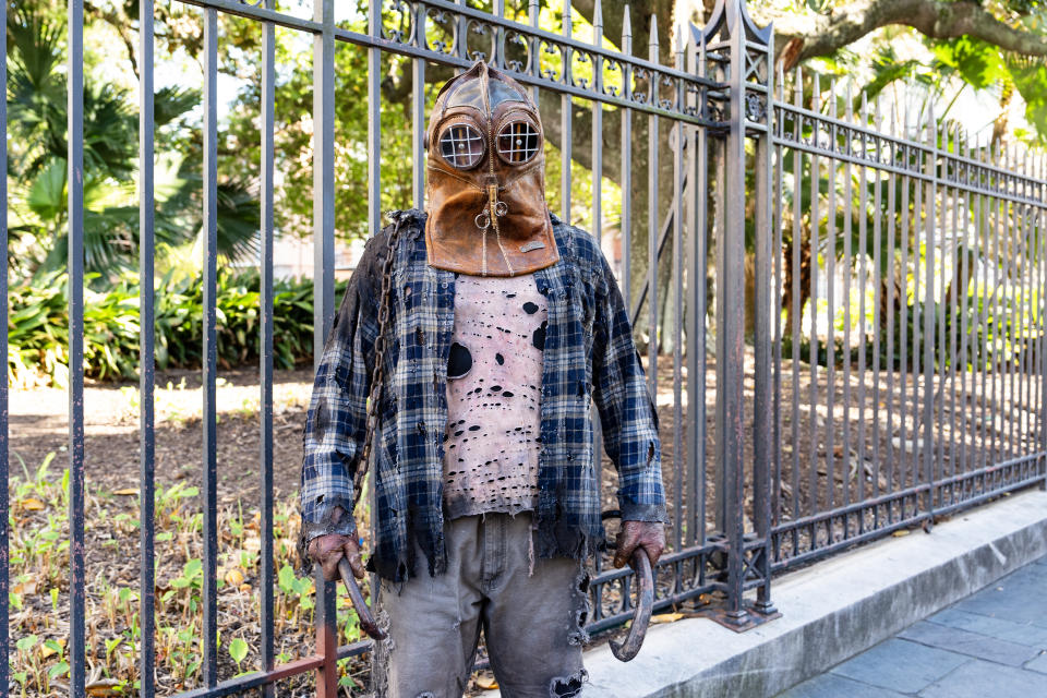 In A Violent Nature monster walks through the French Quarter on April 5, 2024, in New Orleans, Louisiana. (Erika Goldring Photo)