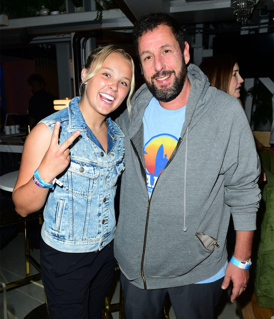 JoJo Siwa and Adam Sandler attend Lee's Sheeran event at the Bootsy Bellows Suite at SoFi Stadium on September 23, 2023 in Los Angeles, California.