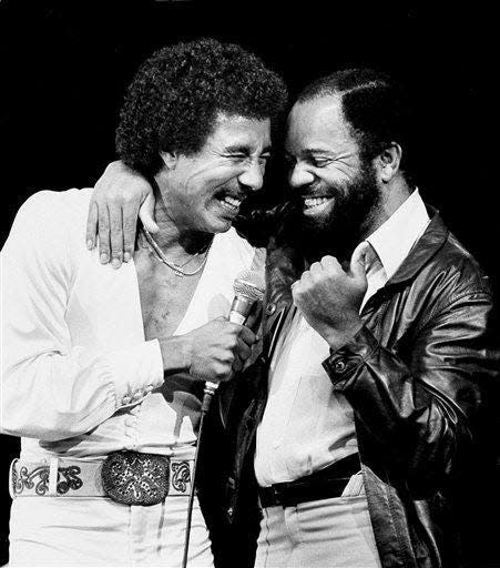 Smokey Robinson (left) and Berry Gordy, shown in 1981, share a lengthy history that will be honored at the MusiCares Persons of the Year benefit concert in 2023.