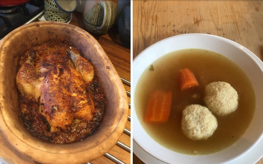 roast chicken and chicken soup