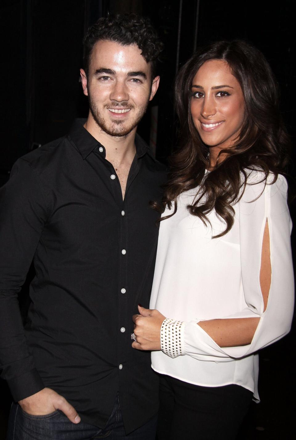 Kevin Jonas and Danielle Jonas (celebrating her birthday) pose backstage at "Cinderella" on Broadway at The Broadway Theater on September 18, 2013 in New York City