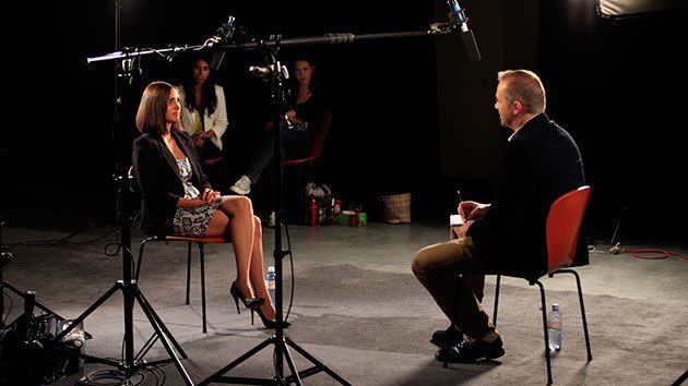 Journalist Steve Pennells interviews Rachelle Louise. Source: Supplied