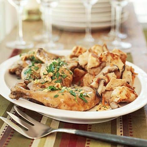 Chicken with Sourdough Mushroom Stuffing