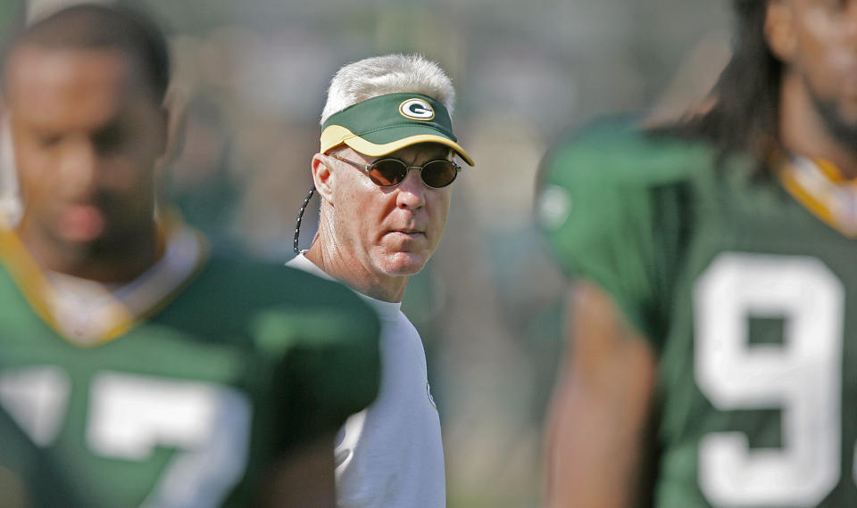 FILE - In this July 31, 2005, file photo, Green Bay Packers general manager Ted Thompson watches during NFL football training camp in Green Bay, Wis. Thompson, whose 13-year run as Green Bay Packers general manager included their 2010 Super Bowl championship season, died Wednesday, Jan 20, the team announced Thursday, Jan. 21, 2021. He was 68. Thompson was Packers general manager from 2005-17 and drafted many notable players on the current roster, including two-time MVP quarterback Aaron Rodgers. (AP Photo/Morry Gash, File)