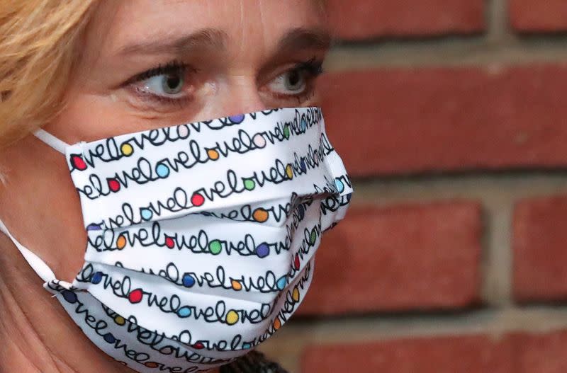 Belgian artist Delphine Boel holds a news conference in Brussels