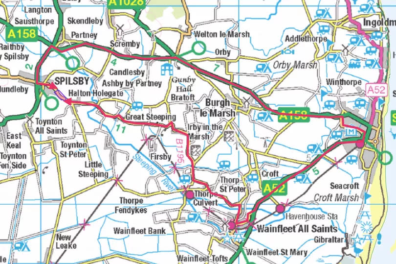 Diversion route for the Spilsby works