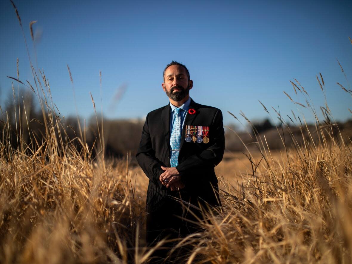 Stephen Peddle, who lives in St. Albert, Alta., near Edmonton, recently retired from a 28-year career with the Canadian military after assisting interpreter Sangeen Abdul Mateen and his family to come to Canada. (Jason Franson/The Canadian Press - image credit)