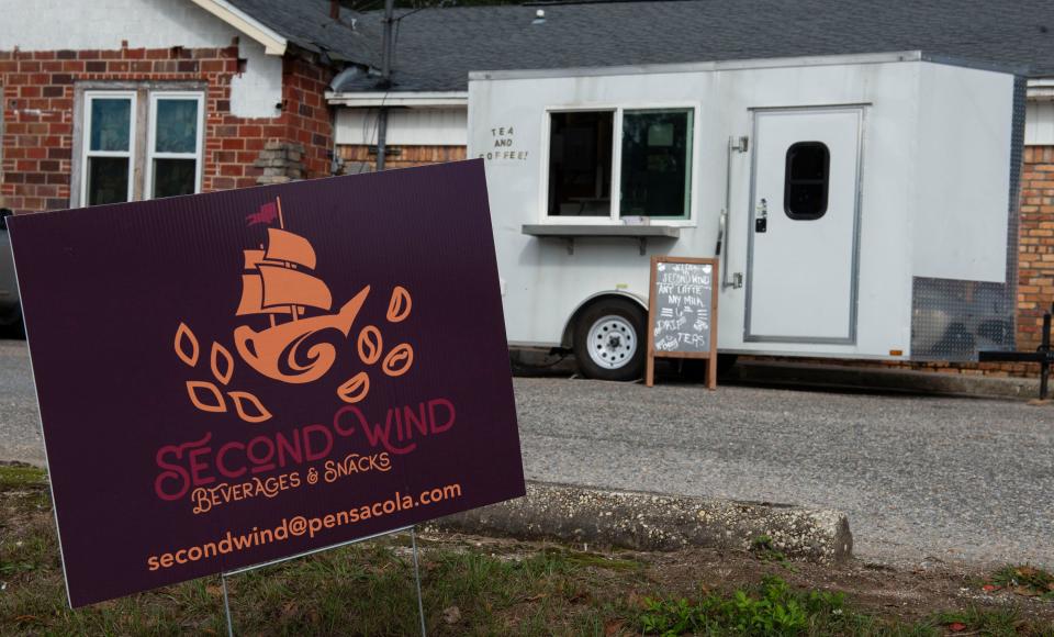 The Second Wind Beverage and Snack trailer was set up outside the Level Up Gaming store on Creighton Road on Friday, Nov. 24, 2023.