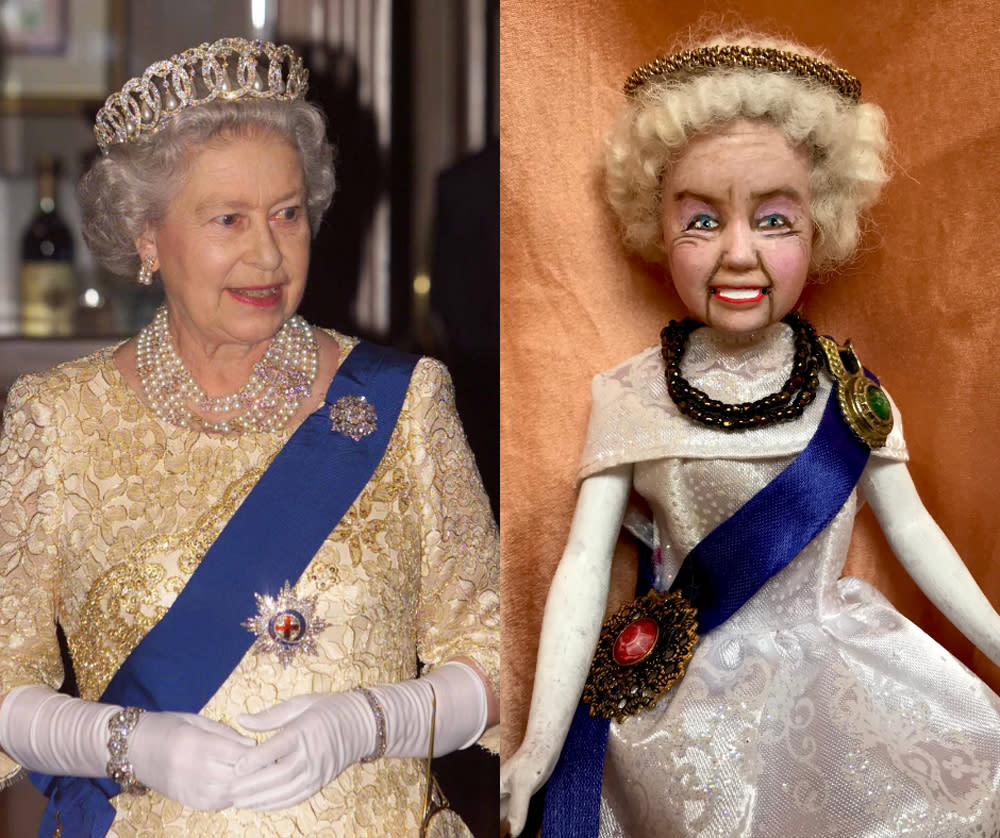 Artist Lou Gray wanted to create a 'wrinkles and all' Barbie version of the Queen to celebrate the Platinum Jubilee. (PA Real Life)