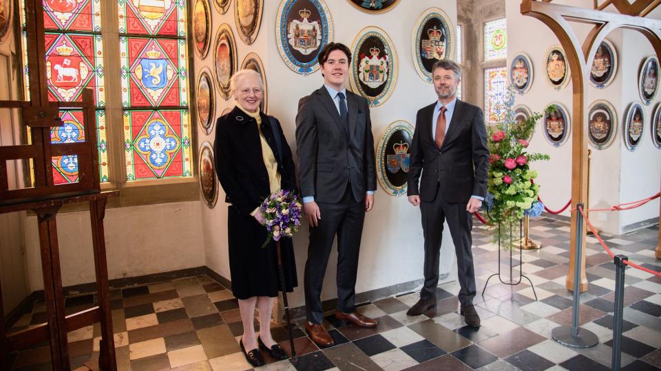 Prince Christian was joined by Queen Margrethe and King Frederik for the unveiling